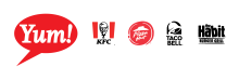 优美Brands公司、KFC公司、Pizza Hut公司、Taco Bell公司和HatitburgerGrill公司标识